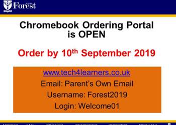 Chrombook - BYOD Deadline 10th September 2019
