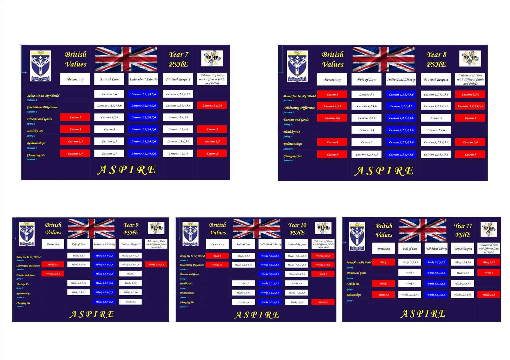 British Values Year Group Overview 2021