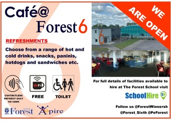 Cafe at Forest Sixth Form is Open